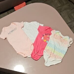 Toddler Girls Multicolor Short-Sleeve One-Piece Bodysuit Set